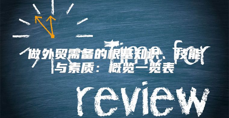 做外贸需备的根基知识、技能与素质：概览一览表