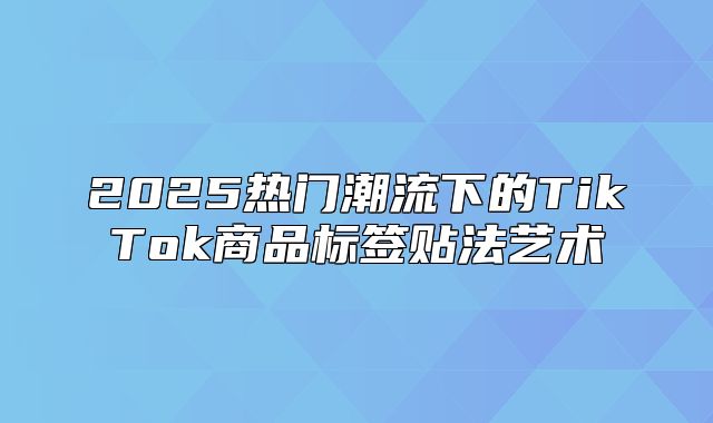 2025热门潮流下的TikTok商品标签贴法艺术