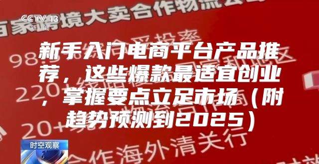 新手入门电商平台产品推荐，这些爆款最适宜创业，掌握要点立足市场附趋势预测到2025