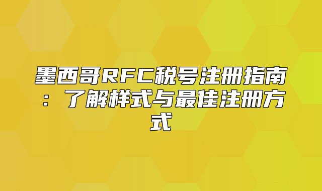 墨西哥RFC税号注册指南：了解样式与最佳注册方式