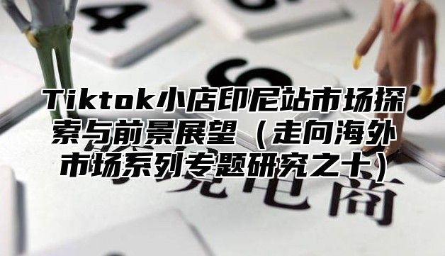 Tiktok小店印尼站市场探索与前景展望走向海外市场系列专题研究之十