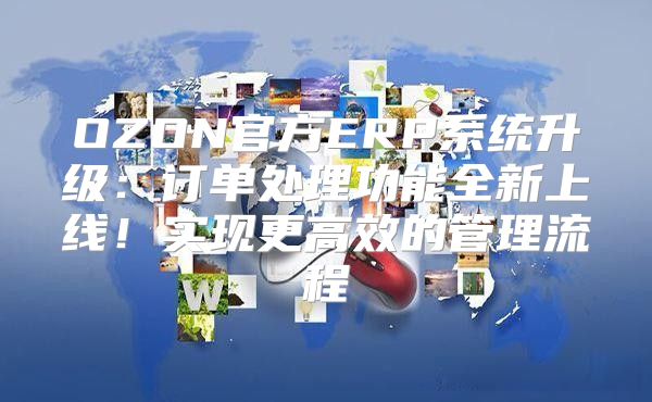 OZON官方ERP系统升级：订单处理功能全新上线！实现更高效的管理流程