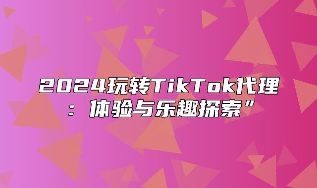 2025玩转TikTok代理：体验与乐趣探索”