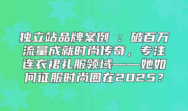 独立站品牌案例④：破百万流量成就时尚传奇，专注连衣裙礼服领域——她如何征服时尚圈在2025？