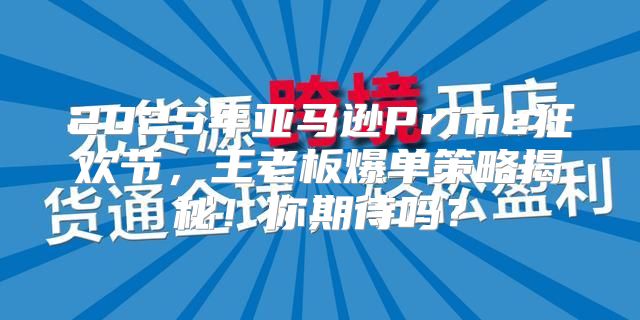 2025年亚马逊Prime狂欢节，王老板爆单策略揭秘！你期待吗？