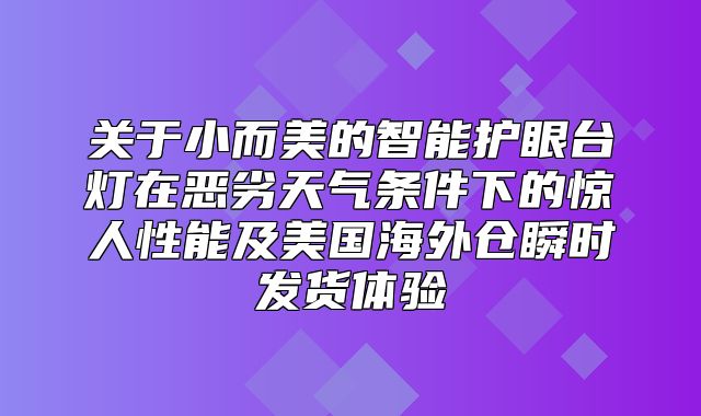 关于小而美的智能护眼台灯在恶劣天气条件下的惊人性能及美国海外仓瞬时发货体验