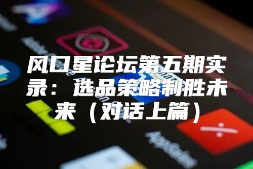 风口星论坛第五期实录：选品策略制胜未来对话上篇