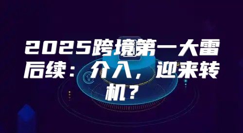 2025跨境第一大雷后续：介入，迎来转机？