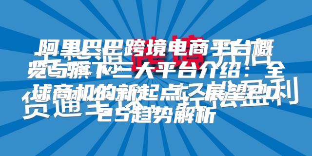 阿里巴巴跨境电商平台概览与旗下三大平台介绍：全球商机的新起点，展望2025趋势解析