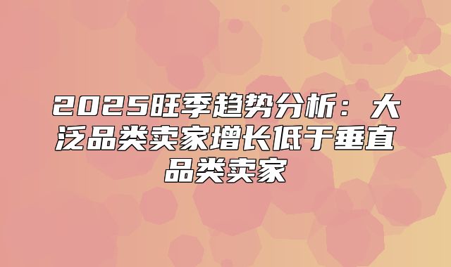 2025旺季趋势分析：大泛品类卖家增长低于垂直品类卖家