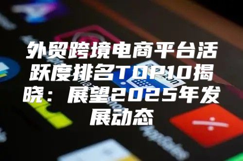 外贸跨境电商平台活跃度排名TOP10揭晓：展望2025年发展动态