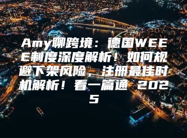 Amy聊跨境：德国WEEE制度深度解析！如何规避下架风险，注册最佳时机解析！看一篇通 2025