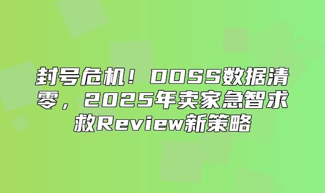 封号危机！DOSS数据清零，2025年卖家急智求救Review新策略