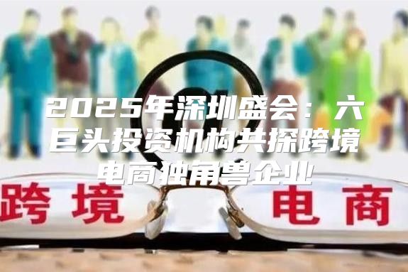 2025年深圳盛会：六巨头投资机构共探跨境电商独角兽企业