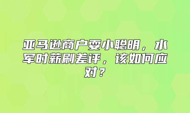 亚马逊商户耍小聪明，水军时薪刷差评，该如何应对？