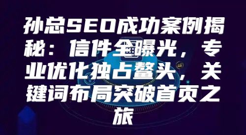 孙总SEO成功案例揭秘：信件全曝光，专业优化独占鳌头，关键词布局突破首页之旅