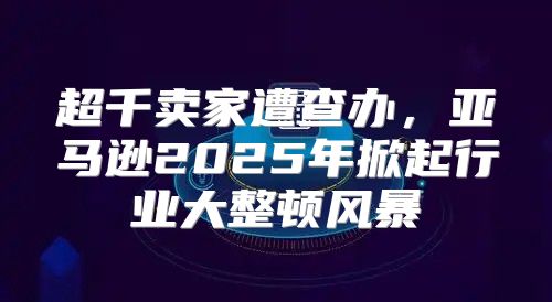 超千卖家遭查办，亚马逊2025年掀起行业大整顿风暴