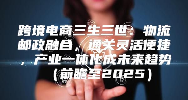 跨境电商三生三世：物流邮政融合，通关灵活便捷，产业一体化成未来趋势前瞻至2025