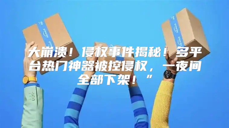 大崩溃！侵权事件揭秘！多平台热门神器被控侵权，一夜间全部下架！”