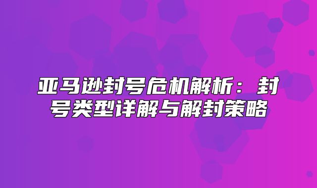 亚马逊封号危机解析：封号类型详解与解封策略