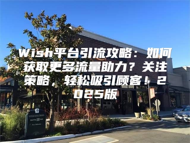 Wish平台引流攻略：如何获取更多流量助力？关注策略，轻松吸引顾客！2025版