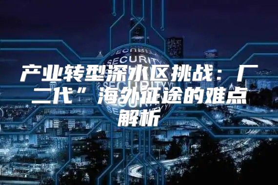 产业转型深水区挑战：厂二代”海外征途的难点解析