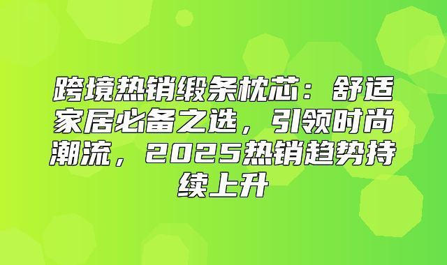 跨境热销缎条枕芯：舒适家居必备之选，引领时尚潮流，2025热销趋势持续上升