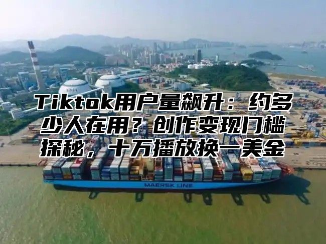 Tiktok用户量飙升：约多少人在用？创作变现门槛探秘，十万播放换一美金