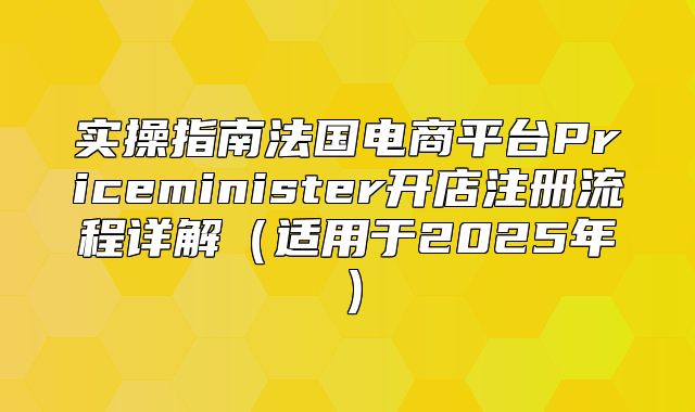 实操指南法国电商平台Priceminister开店注册流程详解适用于2025年