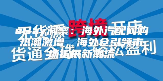 eBay洞察：海外汽配网购热潮激增，海外仓引领市场拓展新潮流