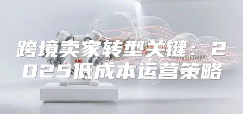 跨境卖家转型关键：2025低成本运营策略