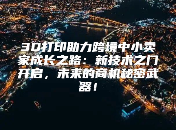 3D打印助力跨境中小卖家成长之路：新技术之门开启，未来的商机秘密武器！