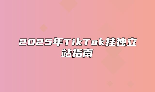 2025年TikTok挂独立站指南
