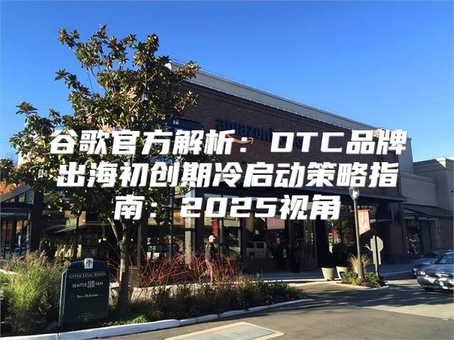 谷歌官方解析：DTC品牌出海初创期冷启动策略指南：2025视角
