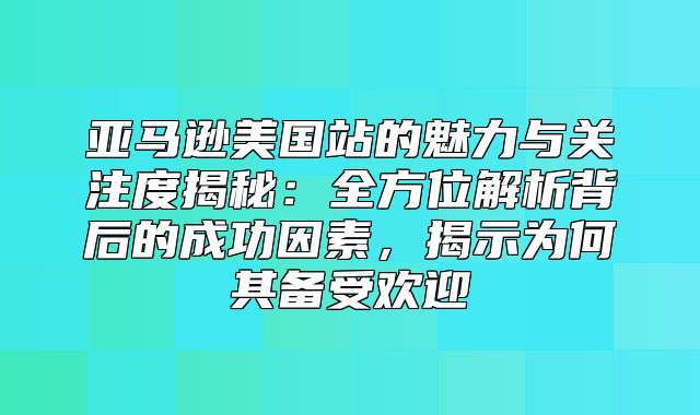 亚马逊美国站的魅力与关注度揭秘：全方位解析背后的成功因素，揭示为何其备受欢迎