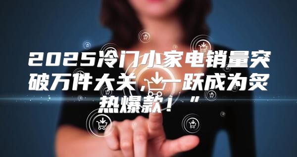 2025冷门小家电销量突破万件大关，一跃成为炙热爆款！”