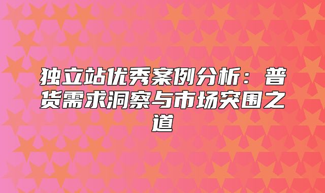 独立站优秀案例分析：普货需求洞察与市场突围之道