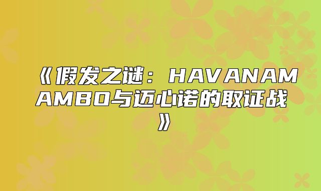 假发之谜：HAVANAMAMBO与迈心诺的取证战
