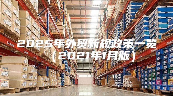 2025年外贸新规政策一览2021年1月版
