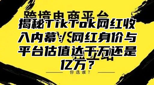揭秘TikTok网红收入内幕：网红身价与平台估值达千万还是亿万？