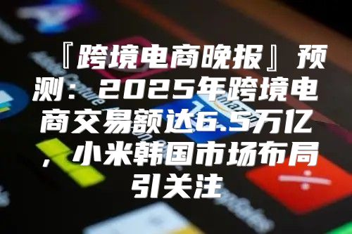 『跨境电商晚报』预测：2025年跨境电商交易额达6.5万亿，小米韩国市场布局引关注