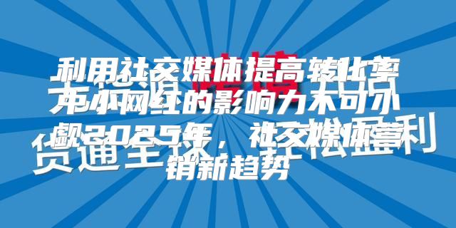 利用社交媒体提高转化率中小网红的影响力不可小觑2025年，社交媒体营销新趋势