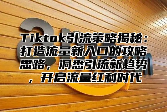Tiktok引流策略揭秘：打造流量新入口的攻略思路，洞悉引流新趋势，开启流量红利时代
