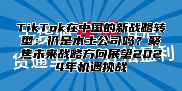 TikTok在中国的新战略转型：仍是本土公司吗？聚焦未来战略方向展望2025年机遇挑战