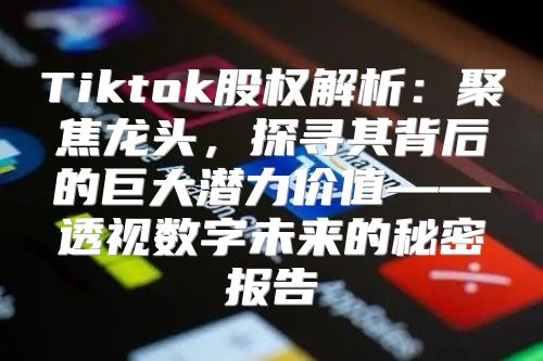 Tiktok股权解析：聚焦龙头，探寻其背后的巨大潜力价值——透视数字未来的秘密报告