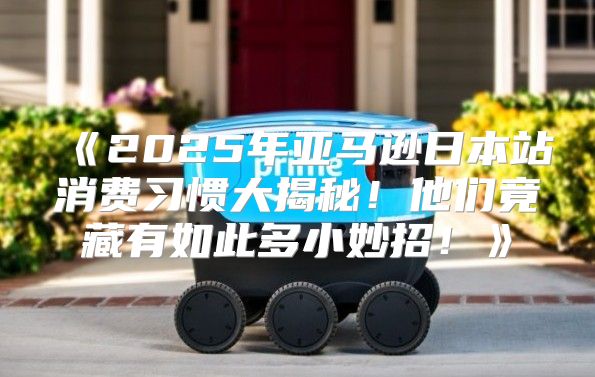 2025年亚马逊日本站消费习惯大揭秘！他们竟藏有如此多小妙招！