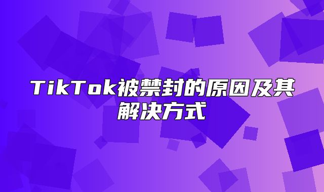 TikTok被禁封的原因及其解决方式