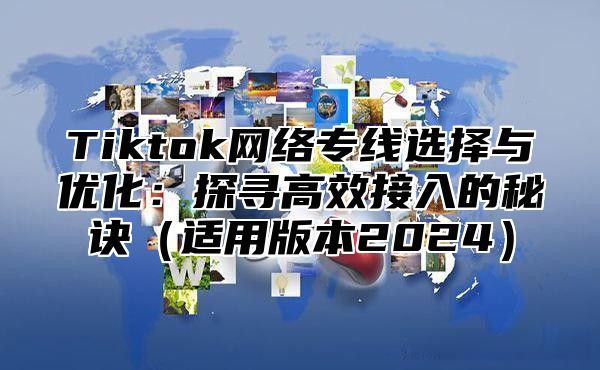 Tiktok网络专线选择与优化：探寻高效接入的秘诀适用版本2025