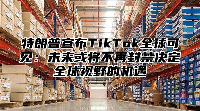 特朗普宣布TikTok全球可见：未来或将不再封禁决定全球视野的机遇