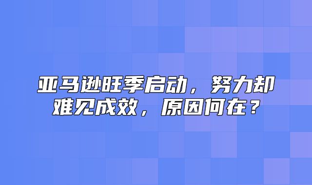亚马逊旺季启动，努力却难见成效，原因何在？